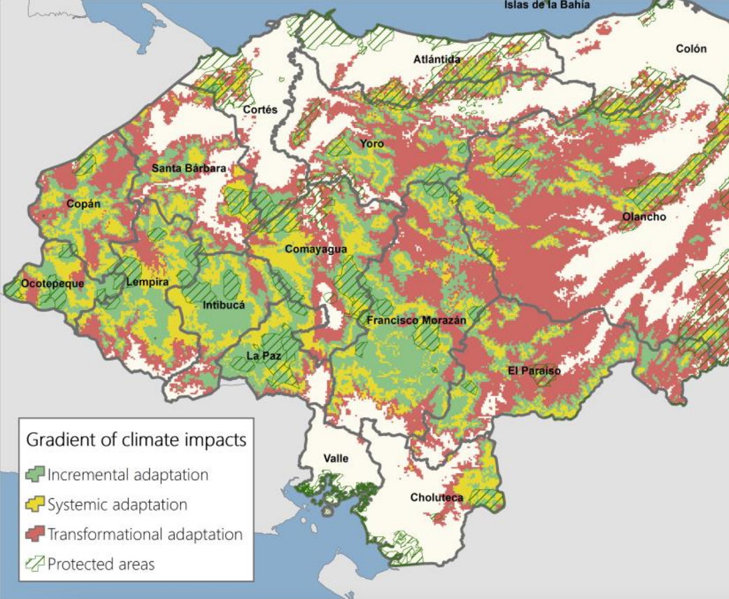 Map showing climate impacts